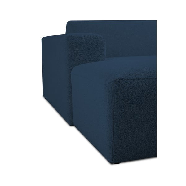 Tmavě modrý modul pohovky z textilie bouclé (levý roh) Roxy – Scandic-image-4