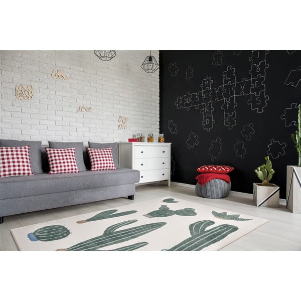 Zelený/slonovinový dětský koberec 80x150 cm Cacto Malachite – FD-image-1