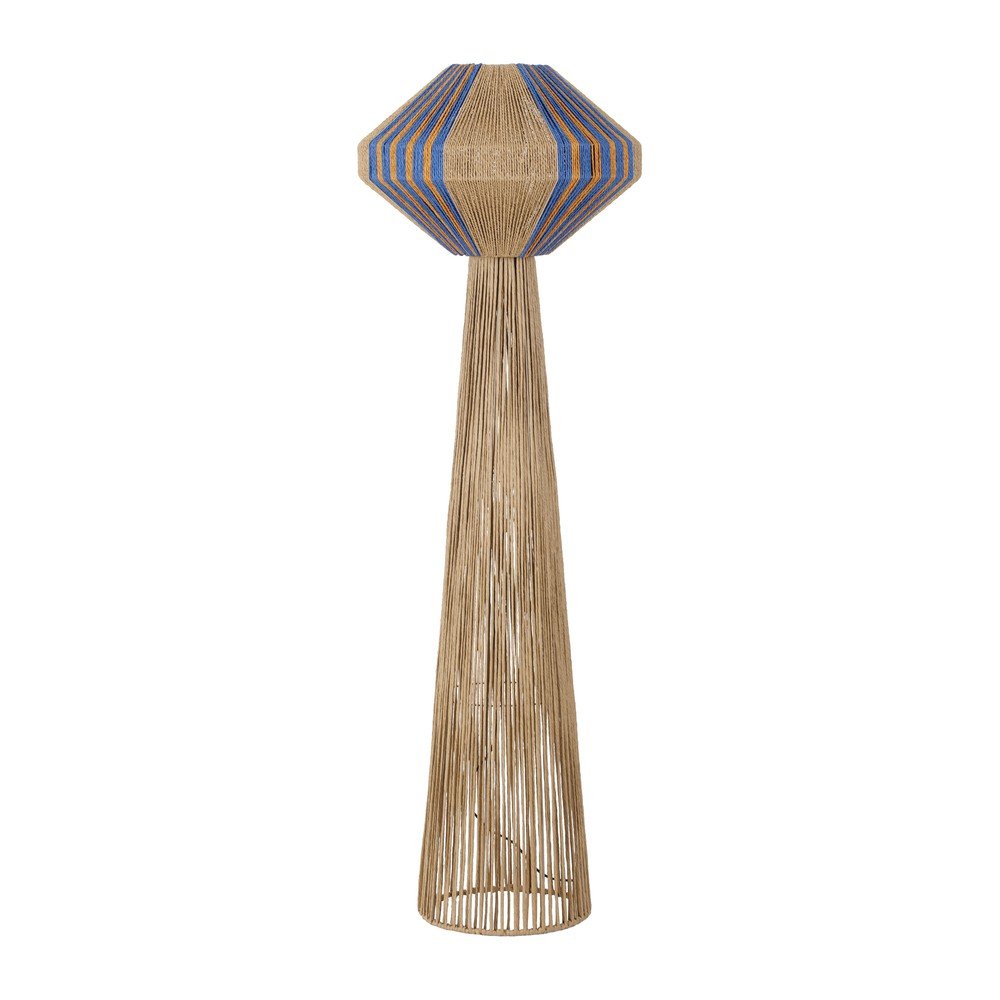 Modrá/v přírodní barvě provazová stojací lampa (výška 152 cm) Abby – Nova Luce