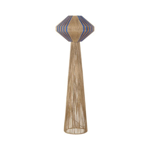 Modrá/v přírodní barvě provazová stojací lampa (výška 152 cm) Abby – Nova Luce