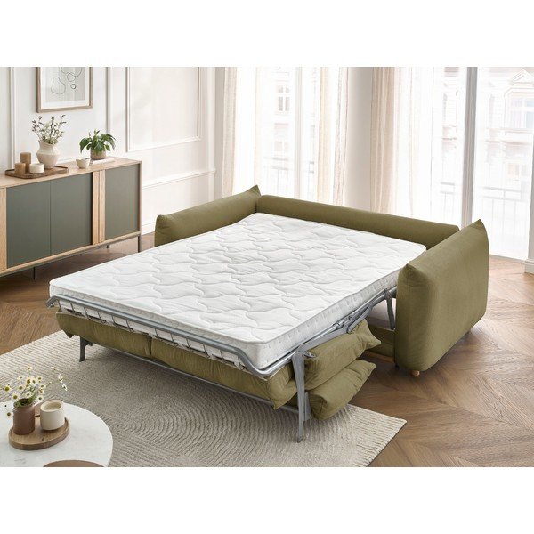 Zelená rozkládací pohovka 214 cm Ernest – Bobochic Paris-image-1
