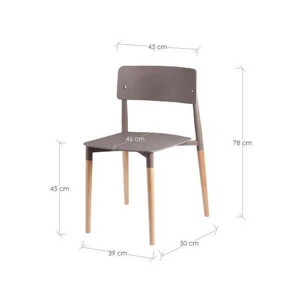 Sada 4 šedých jídelních židlí s dřevěnými nohami sømcasa Claire-image-3