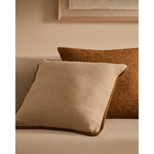 Povlak na polštář s příměsí lnu 45x45 cm Ardit – Kave Home-image-1
