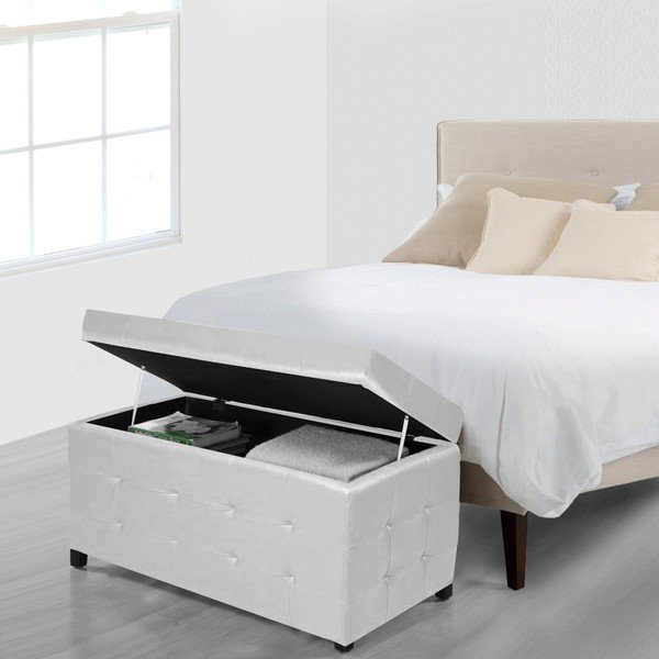 Bílá tabureta s úložným prostorem Evergreen House Multi, 84 x 49 cm-image-2