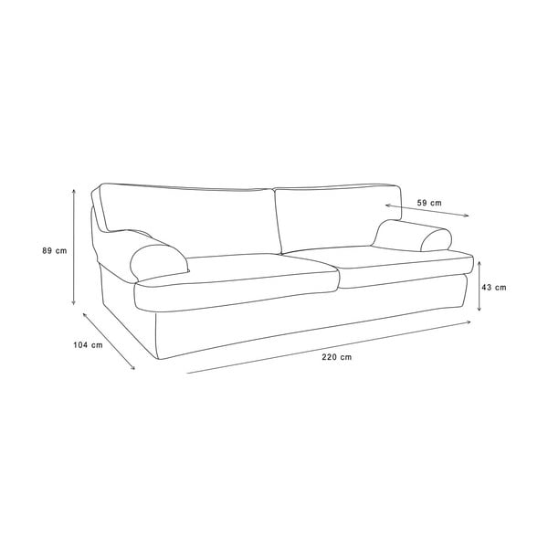 Černá pohovka pro čtyři Rodier Merino-image-3