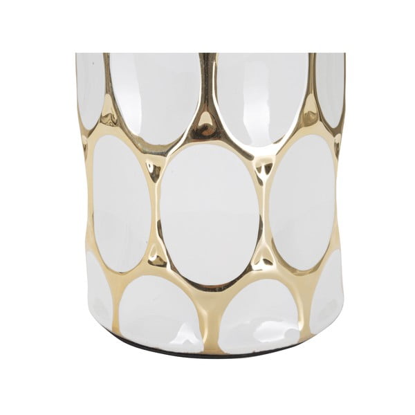 Bílá/ve zlaté barvě keramická stolní lampa s textilním stínidlem (výška 56 cm) Glam Carv – Mauro Ferretti-image-3