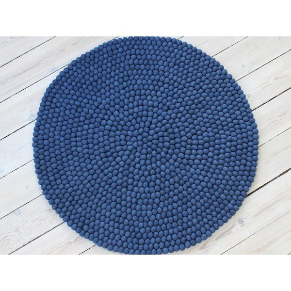 Modrý kuličkový vlněný koberec Wooldot Ball Rugs, ⌀ 200 cm-image-1