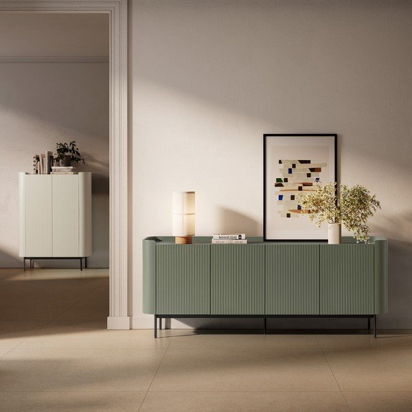 Krémová skříňka 100x140x40 cm Willa – MOME-image-1