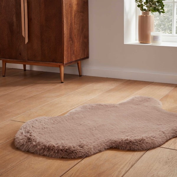 Světle hnědá syntetická kožešina 60x90 cm Super Teddy – Think Rugs-image-2