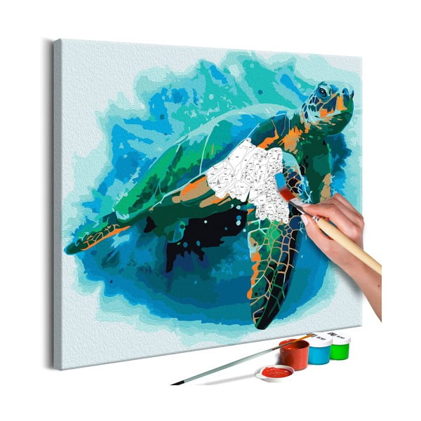 DIY set na tvorbu vlastního obrazu na plátně Artgeist Turtle, 40 x 40 cm