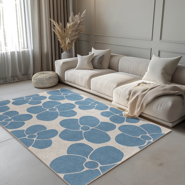 Modrý pratelný běhoun 60x230 cm Blue Meadow – Mila Home-image-1