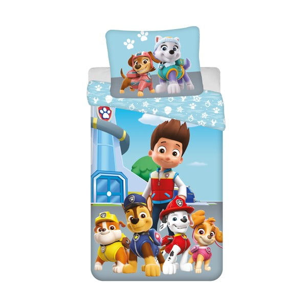 Modré bavlněné dětské povlečení na jednolůžko 140x200 cm Paw Patrol – Jerry Fabrics