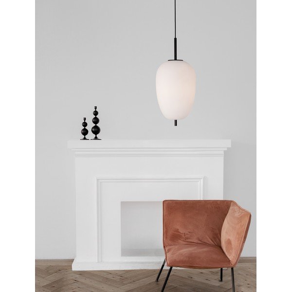 Bílé/černé skleněné závěsné svítidlo ø 27 cm Lato – Nova Luce-image-2