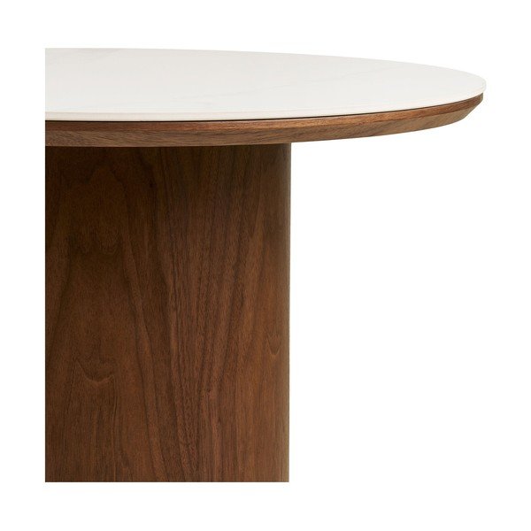 Kulatý konferenční stolek s keramickou deskou v tmavě přírodní barvě ø 60 cm Noli – House Nordic-image-4