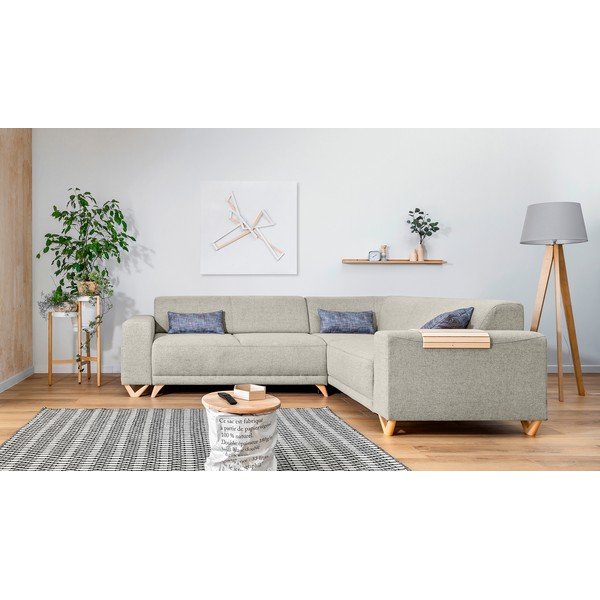 Béžová rozkládací/s úložným prostorem rohová pohovka (pravý roh/do L) Classy Sophie – Miuform-image-1