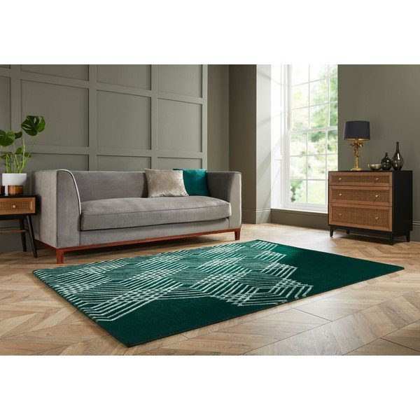Zelený vlněný koberec Flair Rugs Diamonds, 160 x 230 cm-image-4