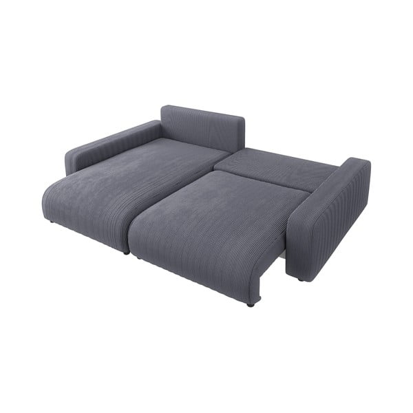 Tmavě šedá manšestrová rozkládací rohová pohovka (variabilní) Sara – Ropez-image-3