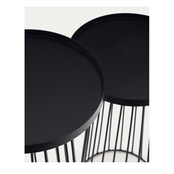 Kovové kulaté odkládací stolky v sadě 2 ks Dilva – Kave Home-image-2