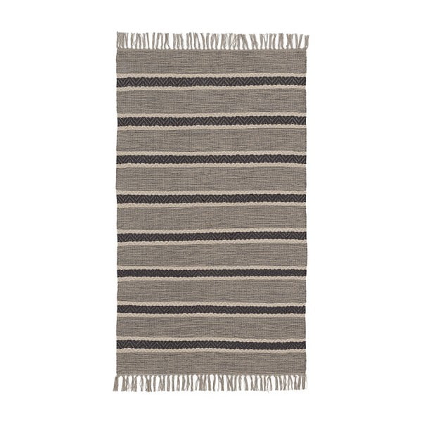 Šedý bavlněný koberec Ixia Abril, 150 x 90 cm