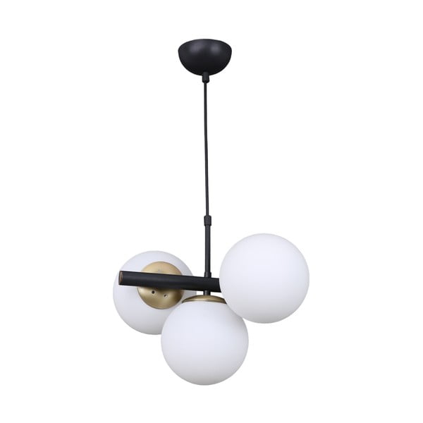 Černo-bílé závěsné svítidlo se skleněným stínidlem ø 15 cm Cascade – Squid Lighting