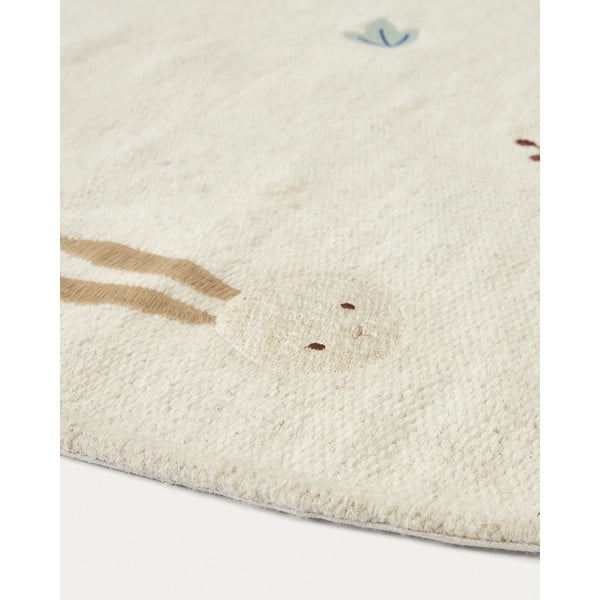 Krémový vlněný dětský koberec ø 120 cm Yanil – Kave Home-image-3