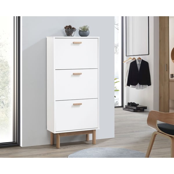 Bílý výklopný botník Melanie – Støraa-image-1