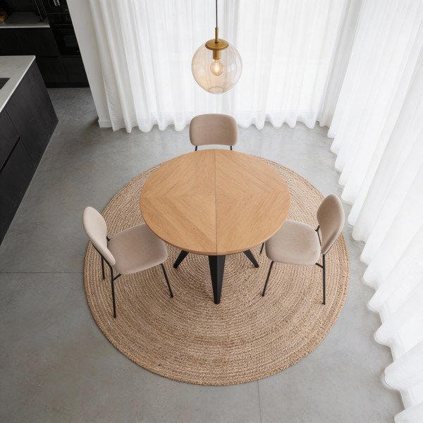 Kulatý rozkládací jídelní stůl s přídavnou deskou s deskou v dubovém dekoru ø 120 cm Magnus – Windsor & Co Sofas-image-3