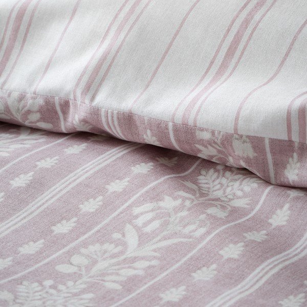 Bílo-růžové povlečení na jednolůžko 135x200 cm Regency Stripe – Catherine Lansfield-image-4