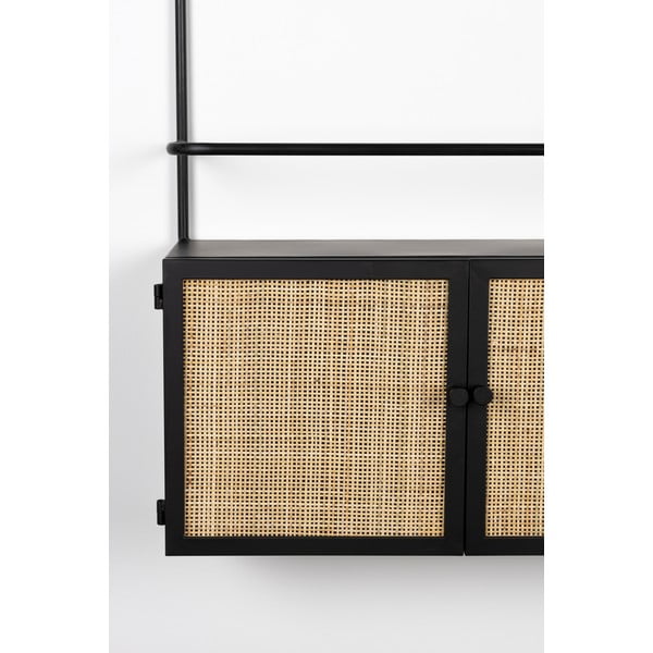 Černá ratanová vinotéka 18x100 cm Guuji - White Label-image-1