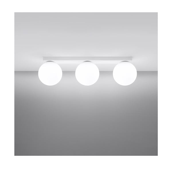 Bílé stropní svítidlo se skleněným stínidlem ø 12 cm Umerta – Sollux-image-2