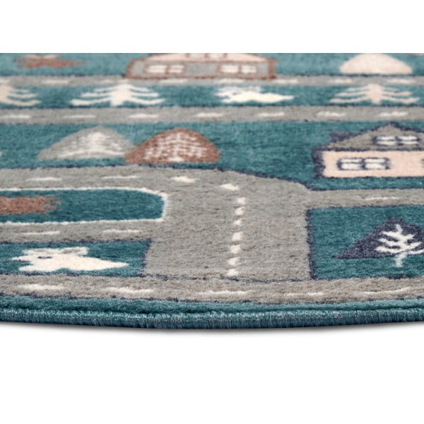 Dětský koberec v petrolejové barvě ø 140 cm Streets – Hanse Home-image-2