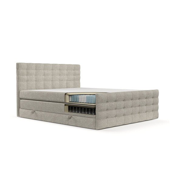 Béžová boxspring postel s úložným prostorem 160x200 cm Blend – Maison de Rêve-image-3