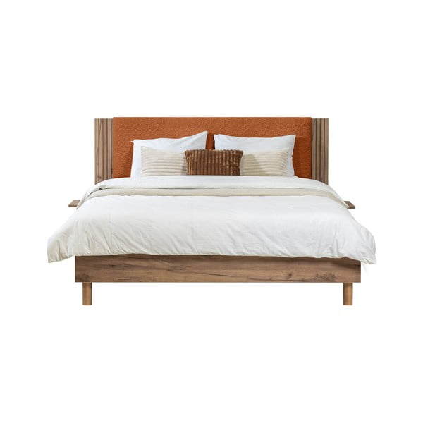 Oranžová dvoulůžková postel s roštem 160x200 cm Lior – Bobochic Paris-image-2