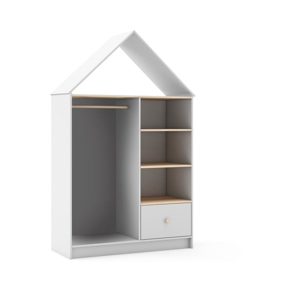 Bílá otevřená dětská šatní skříň 110x180 cm Estefania – Marckeric-image-2