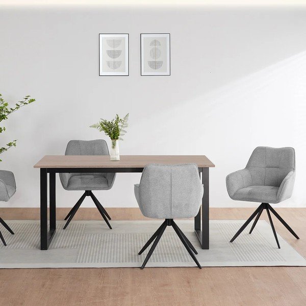 Jídelní stůl s deskou v dubovém dekoru 90x160 cm Luton – Støraa-image-2