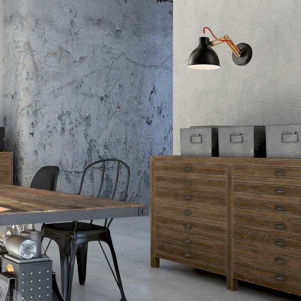 Černo-hnědé nástěnné svítidlo ø 15 cm Marcello – LAMKUR-image-2