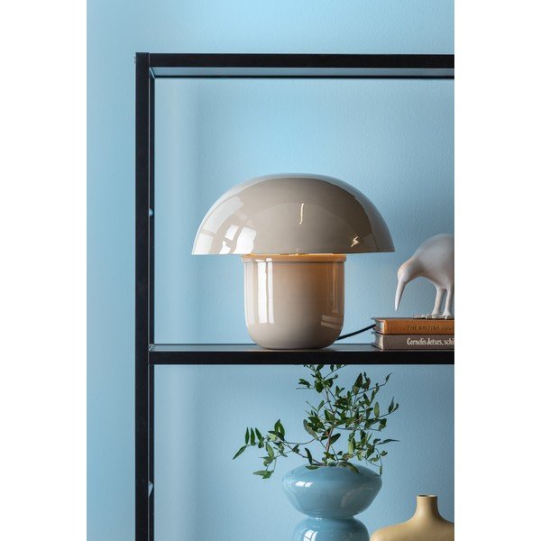 Šedá stolní lampa s kovovým stínidlem (výška 25 cm) Fat Mushroom – Leitmotiv-image-1