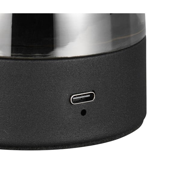 Šedá LED stolní lampa se skleněným stínidlem (výška 18 cm) Dooley – Trio-image-3