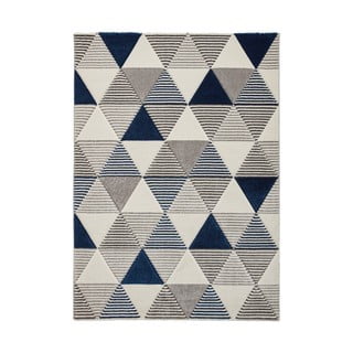 Modro-šedý koberec Think Rugs Brooklyn Geo, 120 x 170 cm
