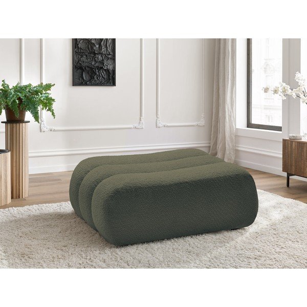 Zelená podnožka z textilie bouclé Azra – Bobochic Paris-image-1