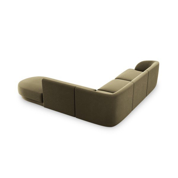 Zelená sametová rohová pohovka (pravý roh) Miley  – Micadoni Home-image-4