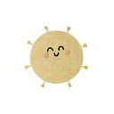 Žlutý pratelný ručně tkaný bavlněný dětský koberec ø100 cm You're My Sunshine – Lorena Canals