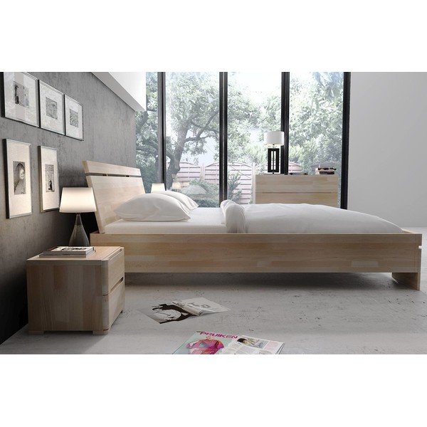 Noční stolek z bukového dřeva se 2 zásuvkami SKANDICA Sparta-image-1