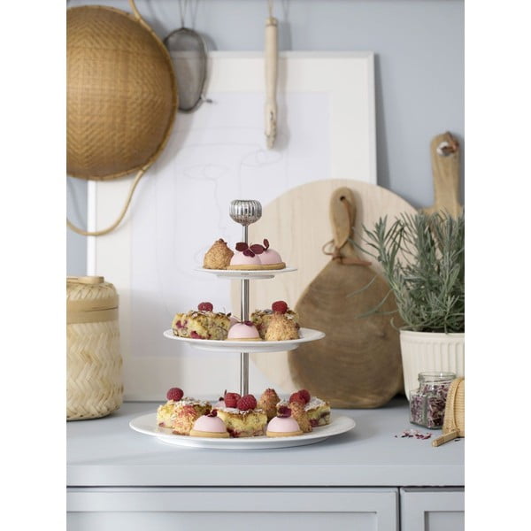 Třípatrový bílý porcelánový etažér Kähler Design Hammershoi Etagere, ⌀ 28 cm-image-1