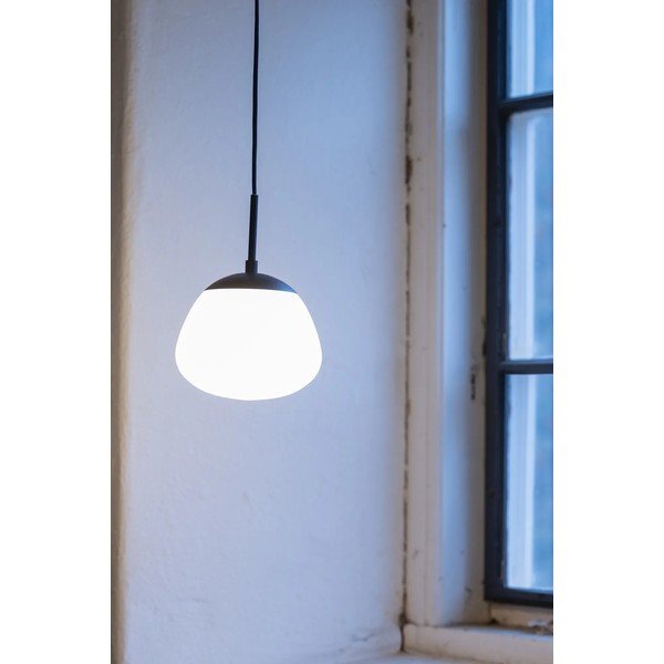 Bílé/černé skleněné závěsné svítidlo ø 18 cm Rise – Markslöjd-image-1