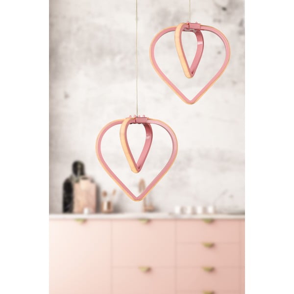 Růžové kovové LED závěsné svítidlo ø 20 cm Sevinc – Squid Lighting-image-1