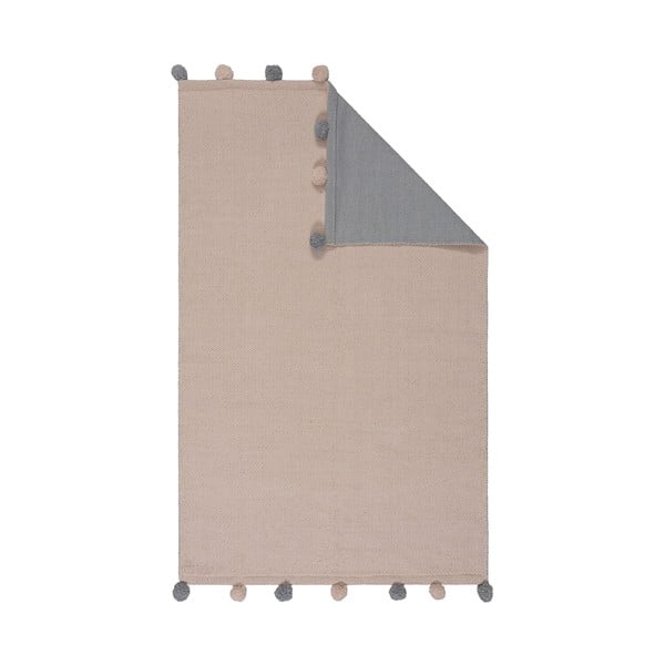 Světle růžový bavlněný dětský koberec 100x150 cm Pom Edge Reversible – Flair Rugs