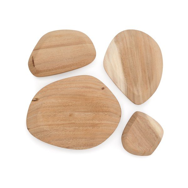 Dřevěné nástěnné dekorace v sadě 4 ks Selem – Kave Home-image-4