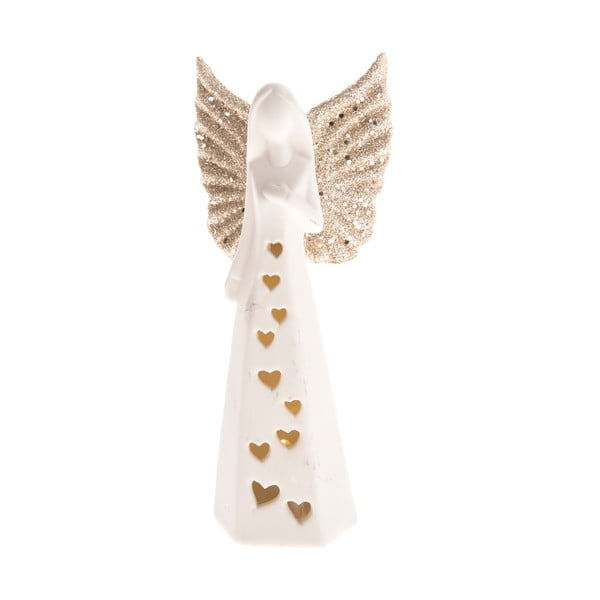 Bílý porcelánový anděl Dakls, výška 15,4 cm