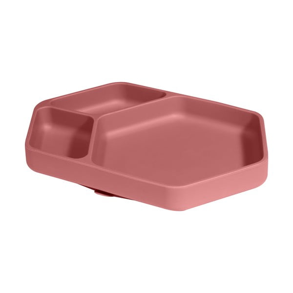 Červený silikonový dětský talíř 16x25 cm – Kindsgut-image-2